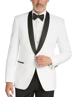 Egara Slim Fit Shawl Lapel Dinner Jacket, White