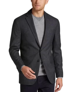 Awearness Kenneth Cole Modern Fit Sport Coat, Gray & Blue Windowpane