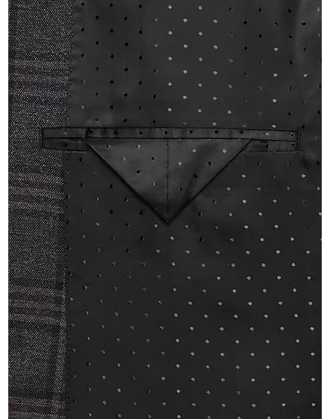 Michael Strahan Classic Fit Sport Coat, Wine Plaid - Image 3