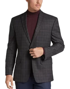 Michael Strahan Classic Fit Sport Coat, Wine Plaid