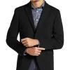 Michael Strahan Classic Fit Knit Sport Coat, Black Solid
