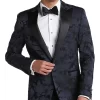 Egara Slim Fit Peak Lapel Dinner Jacket, Midnight Floral Jacquard