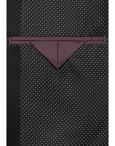 After Hours Slim Fit Shawl Collar Jacquard Dinner Jacket, Black Geometric - Image 3