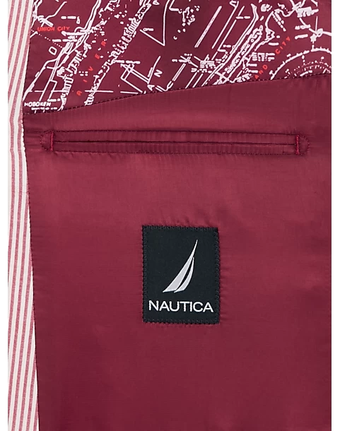 Nautica Modern Fit Sport Coat, Blue Seersucker - Image 3