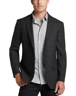 Awearness Kenneth Cole Modern Fit Sport Coat, Charcoal Windowpane