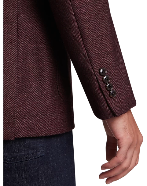 Calvin Klein X-Fit Slim Fit Sport Coat, Burgundy Herringbone - Image 2
