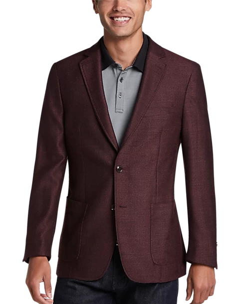 Calvin Klein X-Fit Slim Fit Sport Coat, Burgundy Herringbone