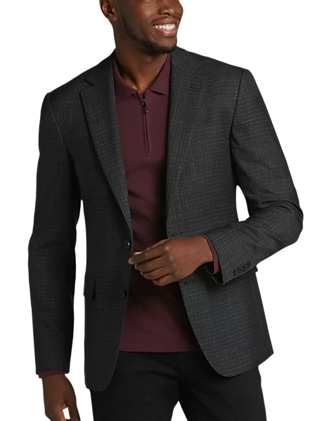 Awearness Kenneth Cole Performance Modern Fit Sport Coat, Black Check