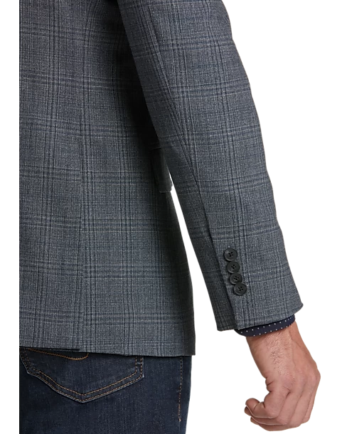 Awearness Kenneth Cole Modern Fit Sport Coat, Gray Plaid - Image 2