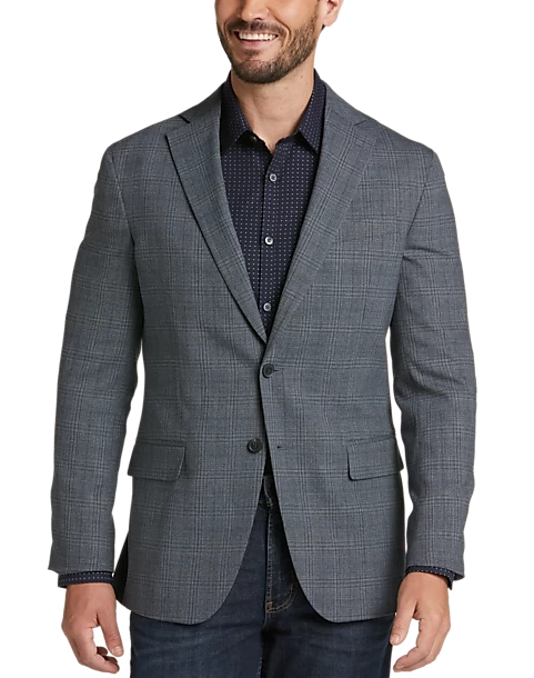 Awearness Kenneth Cole Modern Fit Sport Coat, Gray Plaid