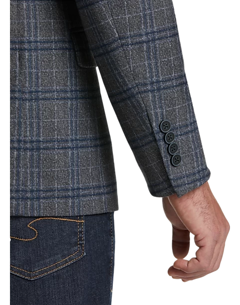 Michael Strahan Modern Fit Sport Coat, Gray Plaid - Image 2