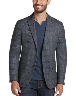 Michael Strahan Modern Fit Sport Coat, Gray Plaid