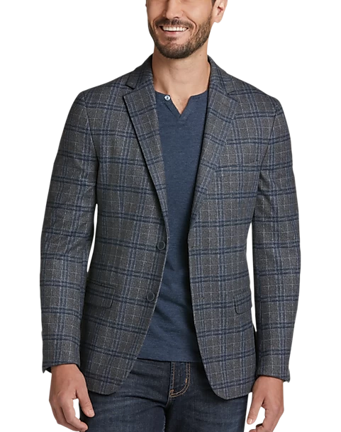 Michael Strahan Modern Fit Sport Coat, Gray Plaid