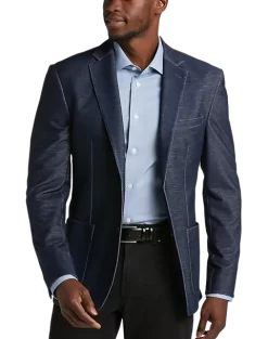 Michael Strahan Modern Fit Knit Sport Coat, Navy
