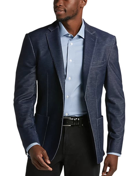 Michael Strahan Modern Fit Knit Sport Coat, Navy
