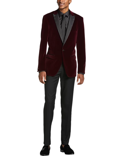Paisley & Gray Slim Fit Dinner Jacket, Crimson Red - Image 4