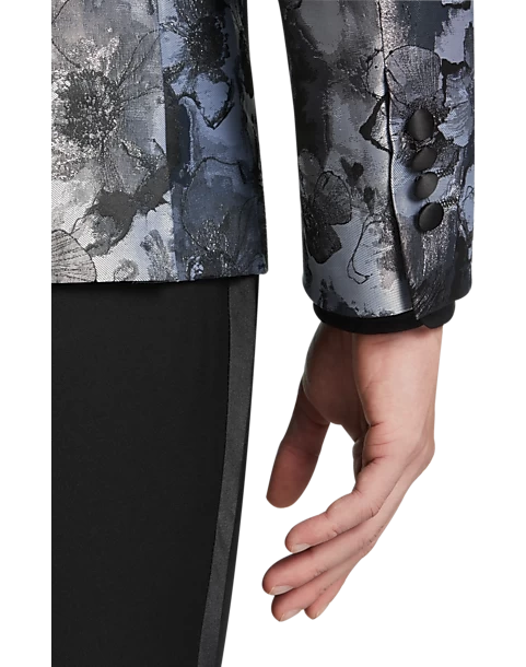 Paisley & Gray Slim Fit Dinner Jacket, Gray Jacquard - Image 2