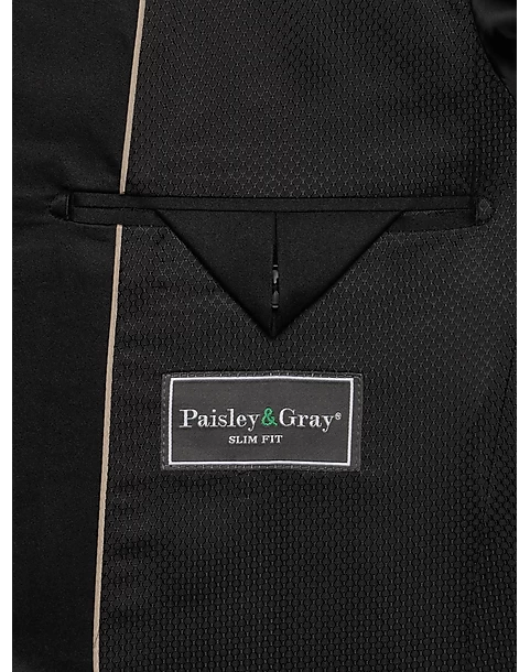 Paisley & Gray Slim Fit Dinner Jacket, Gray Jacquard - Image 3