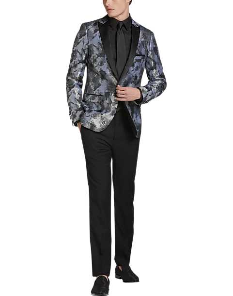 Paisley & Gray Slim Fit Dinner Jacket, Gray Jacquard - Image 4