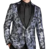 Paisley & Gray Slim Fit Dinner Jacket, Gray Jacquard