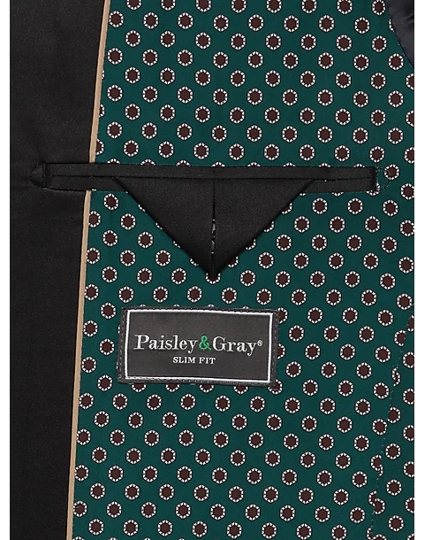 Paisley & Gray Slim Fit Dinner Jacket, Wineberry Plaid - Image 4
