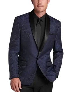 Michael Strahan Classic Fit Shawl Lapel Dinner Jacket, Blue Floral