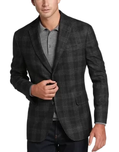 Joseph Abboud Modern Fit Sport Coat, Charcoal Plaid