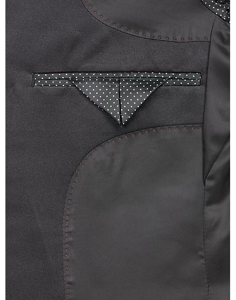 Egara Slim Fit Satin Peak Lapel Dinner Jacket, Burgundy Patterned - Image 3