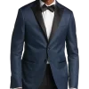 After Hours Slim Fit Satin Peak Lapel Dinner Jacket, Blue Paisley