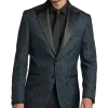 Egara Slim Fit Peak Lapel Dinner Jacket, Emerald Green Paisley