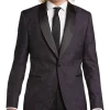 Egara Slim Fit Shawl Lapel Dinner Jacket, Plum Jacquard