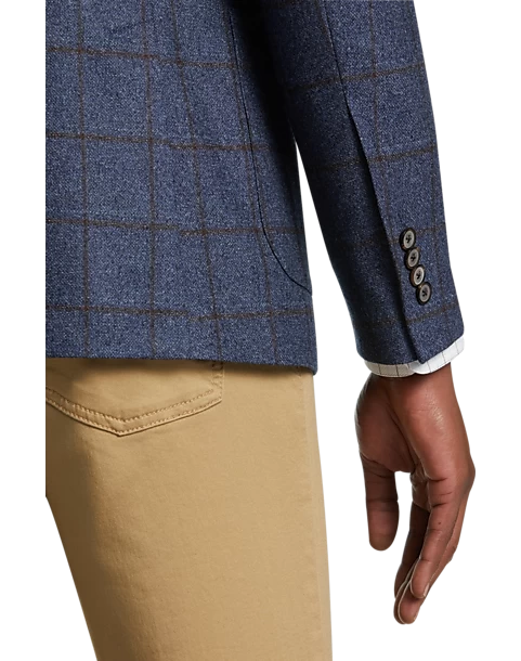 Joseph Abboud Modern Fit Sport Coat, Blue Windowpane Plaid - Image 2