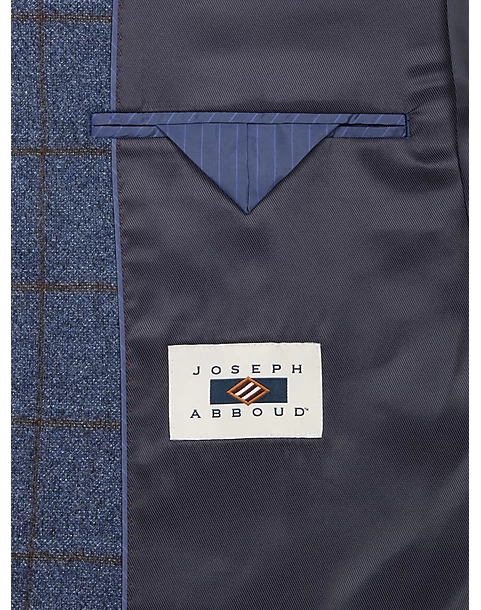 Joseph Abboud Modern Fit Sport Coat, Blue Windowpane Plaid - Image 3