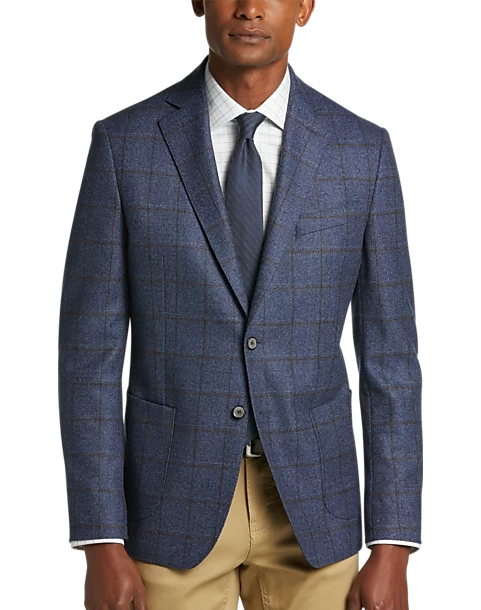 Joseph Abboud Modern Fit Sport Coat, Blue Windowpane Plaid