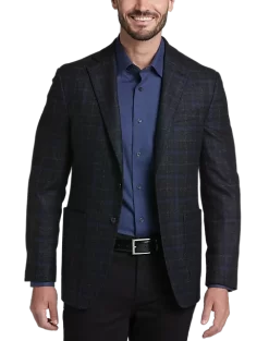 Joseph Abboud Slim Fit Sport Coat, Charcoal Windowpane Plaid
