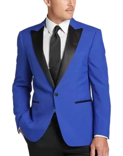 Egara Slim Fit Peak Lapel Dinner Jacket, Blue