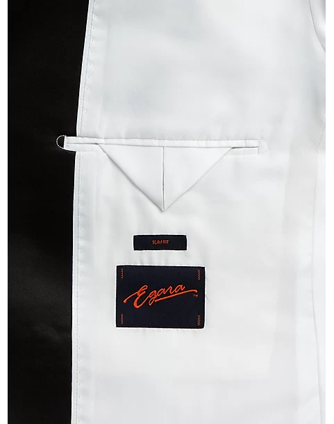 Egara Slim Fit Peak Lapel Double Breasted Dinner Jacket, White - Image 3