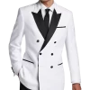 Egara Slim Fit Peak Lapel Double Breasted Dinner Jacket, White