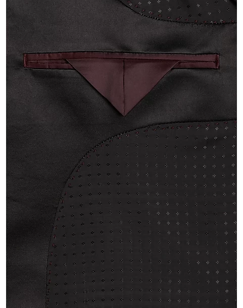 Egara Slim Fit Dinner Jacket, Burgundy Tapestry Jacquard - Image 3