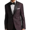 Egara Slim Fit Dinner Jacket, Burgundy Tapestry Jacquard