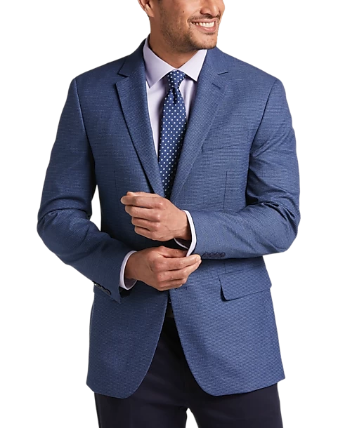 Michael Strahan Classic Fit Sport Coat, Blue Mini Houndstooth