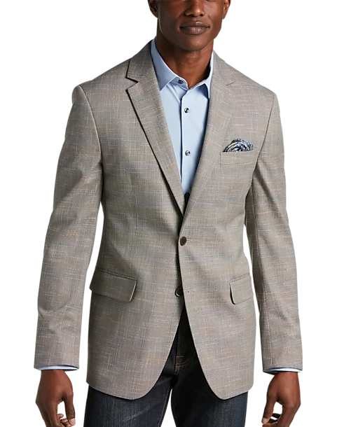 Michael Strahan Classic Fit Sport Coat, Tan Plaid
