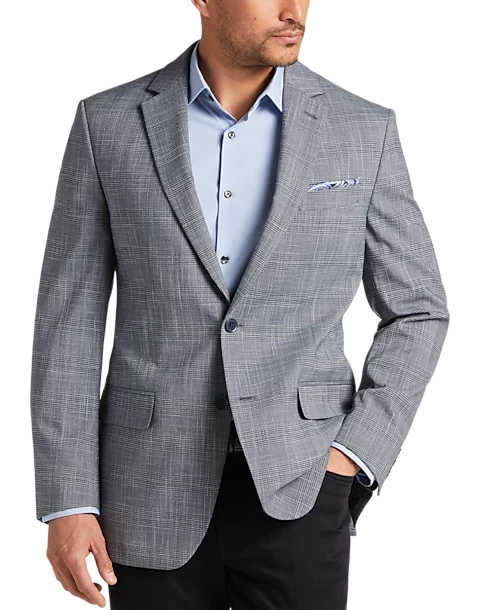 Michael Strahan Classic Fit Sport Coat, Gray Plaid