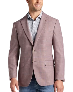 Pronto Uomo Modern Fit Notch Lapel Sport Coat, Rose Plaid
