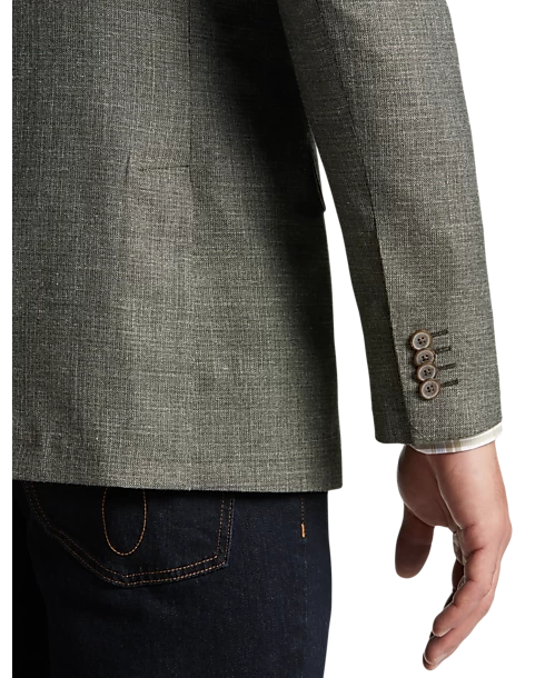 Joseph Abboud Modern Fit Notch Lapel Sport Coat, Olive Tic - Image 2