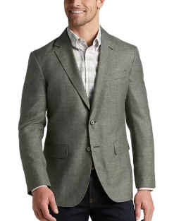Joseph Abboud Modern Fit Notch Lapel Sport Coat, Olive Tic