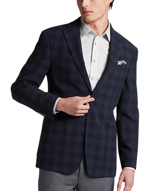 JOE Joseph Abboud Slim Fit Notch Lapel Sport Coat, Navy Plaid