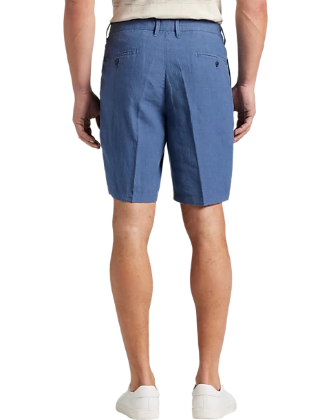 Joseph Abboud Modern Fit Linen Shorts, Indigo - Image 2