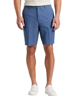 Joseph Abboud Modern Fit Linen Shorts, Indigo