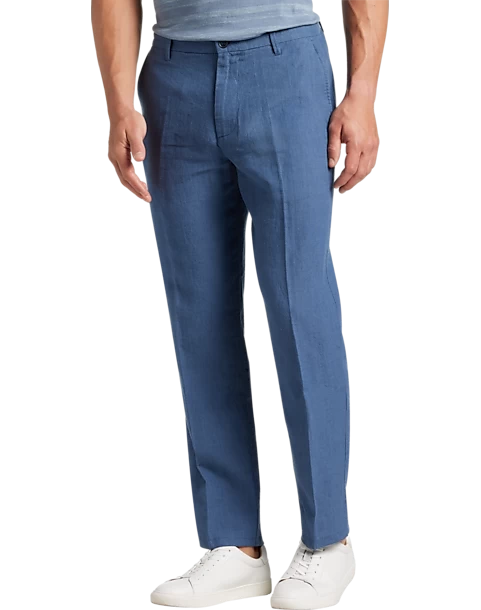 Joseph Abboud Modern Fit Linen-Blend Pants, White